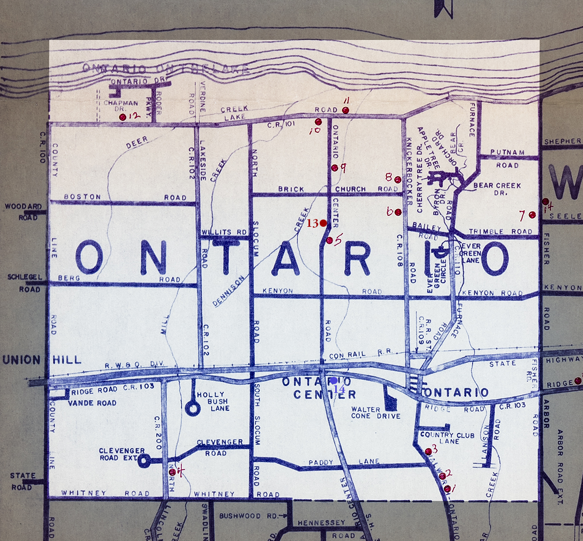 Town of Ontario Map